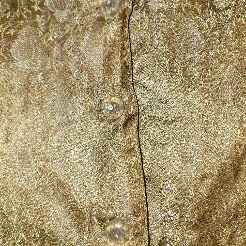 NWT Sandy Starkman Victorian Polyester Brocade Peplum Jacket Gold Womens Med - Picture 4 of 10